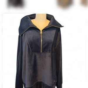 Halston Heritage Navy Pullover with Gold Details